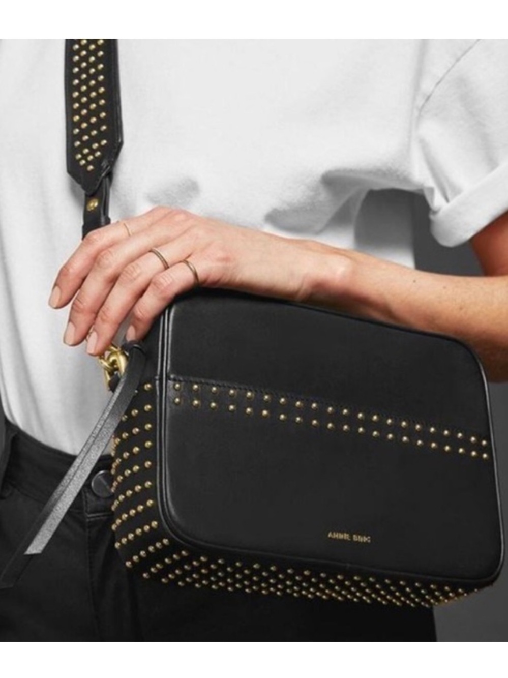 Anine Bing Studded Crossbody Purse